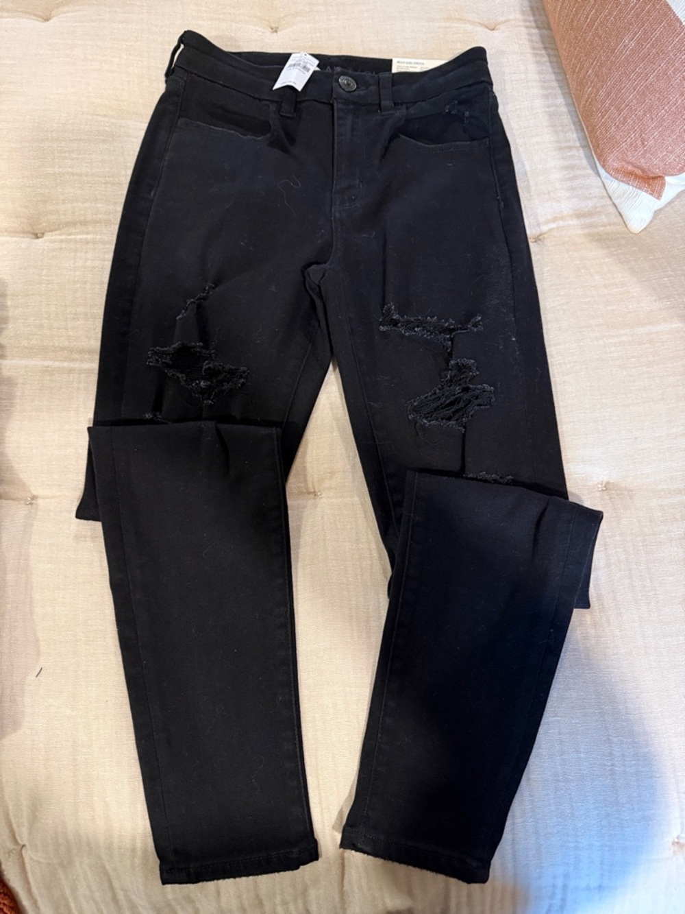 American Eagle Outfitters Black Skinny Distressed Jeans